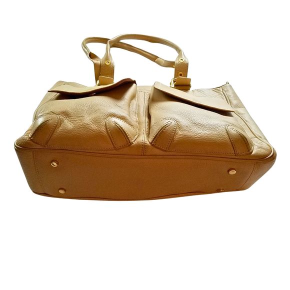 Vintage Wilson’s Leather Beige Genuine Leather Tote Bag 15” x 11” x 5” *FLAW* - Picture 5 of 6